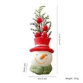 Bonhomme de neige de Noël en résine avec aiguilles de pin et baies rouges, hauteur 16cm - Bonhomme de Neige 3D