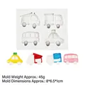 Moule silicone blanc voitures et camions, dimensions 8x6,5x1cm pour décoration - Gris