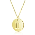 Goldene Edelstahlkette mit hohlem Gemini-Sternzeichen-Anhänger für Damen - Gold Zwillinge
