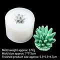 Succulent cactus shaped silicone mold for resin or gypsum DIY crafts with size specs - Transparent 15-887