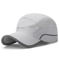 Gorra deportiva gris claro de secado rápido con paneles de malla transpirable para exteriores - Ajustable / Gris claro