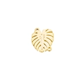 Conector de hoja de monstera en oro pulido para joyería DIY en acero inoxidable - Estilo de Hoja de Monstera (MP030) / Dorado