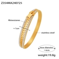 Brazalete de acero inoxidable chapado en oro 18k con diseño de cremallera y diamantes - Dorado