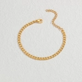 Bracciale a catena cubana dorata stile etnico con chiusura a moschettone e catena - Catena Cubana Dorata