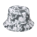 Chic black and white tie-dye bucket hat with wide brim for stylish sun protection - 58cm / Green
