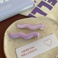 Set di fermagli per capelli ondulati color gelatina viola e rosa su vassoio in ceramica - Viola (A4-22-25Viola)