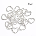 Anneaux de jonction en forme de cœur argenté texturé pour création de bijoux DIY - 14mm Coeur / Argent