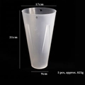 5-pack translucent frosted flower buckets, tapered floral inner liners, 17x31x9 cm size - Ice Cream Style