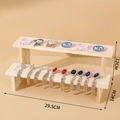 Two-tier natural wood display stand for jewelry and accessories in 29.5cm length - 2-Tier Ladder Stand / Natural Wood Color