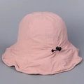 Detailed view of pink sun hat with adjustable drawstring and breathable fabric texture - M (56-58cm) / Pink