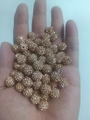 10mm champagne gold pavé clay beads held in hand for jewelry making and DIY crafts - 10mm / Peach