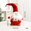 Christmas gnome plush doll with red sequins and white faux fur, size 28cm high and 20cm wide - Santa Claus - Sitting