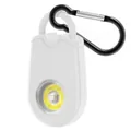 Allarme personale bianco portatile con luce LED e moschettone in metallo nero - Bianco