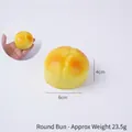 Gelbes PU Slow Rebound Squishy Brot Spielzeug mit realistischer Textur, 6cm Durchmesser - 6cm Kreuzbrot (Langsamer Rückprall)