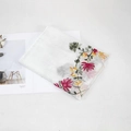 White embroidered floral shawl with red and yellow flowers for beach and sun protection - 170x90cm / White