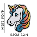 Detail view of colorful unicorn embroidery patch with 6.4cm x 5.6cm size dimensions - Colorful Unicorn (6)