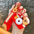 Cute Capybara keychain featuring a rotating face camera design and red strap accessory - Projection Camera - Red