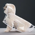 Impermeabile trasparente per cani con bordo bianco e bottoni a pressione fissi - XS / Bordo Bianco