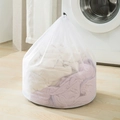 Large white fine mesh laundry bag with drawstring closure for home washing machine use - Fine Mesh 40*50