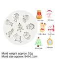 Kerst siliconen mal met Kerstman, eland en sneeuwpop voor DIY taartdecoratie - 1# Kerstontwerp (B524) / Grijs