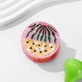 Pinza per capelli in acetato con motivo anguria nei colori giallo e rosa vivaci - Rosa