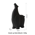 Minimalist black ceramic horse sculpture with matte finish, head raised style, 25.5cm height - Head Held High Style / Black