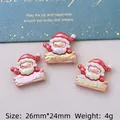 Three-piece Santa Claus resin charms with pearlescent finish for DIY cream glue crafts - Merry Christmas