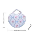 Quilted heart-shaped vanity bag with pink floral patterns and dimensions 20x16.5x6cm - Rhombus Blue Heart