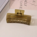 Olive green matte rectangular hair claw clip for women on a minimalist desk background - #45 Jelly Olive Green - 10.5cm / Bulk (No Packaging)