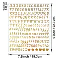 0.5 inch gold glitter alphabet and number stickers for spice jars and balloon decor - Gold Sandstone