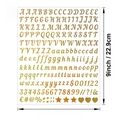 0.5 inch gold glitter alphabet and number stickers for spice jars and balloon decor - Gold Sandstone