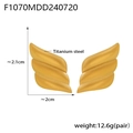 18k gold plated titanium steel wing earrings with size dimensions and weight info - Gold Color (F1070)