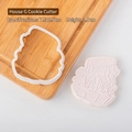 Fairy house tree stump cookie cutter and stamp set for forest themed baking, 7.5x8.5cm - House G Cutter