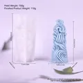 Spiral wave tower silicone mold and light blue wax candle finished product set - Textured Cylinder lz-4/Complex Vortex Texture