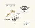 Eleganti orecchini a perno in argento sterling 925 con moissanite dorata a forma di pisello - 0.16ct+0.16ct / Oro