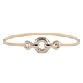 Ceinture fine en métal doré avec boucle décorative à cercles entrelacés pour femmes - Style Triple Cercle Martelé (z276-9)