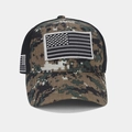Close-up of tactical baseball cap with digital camouflage and breathable mesh panel - Adjustable / Coffee (Desert Digital Camo)