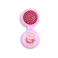 Pink portable folding hairbrush with mirror featuring cute glitter bear design - Pink Bear Patch