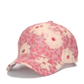 Casquette de baseball rose avec motifs floraux et léopard sur sergé de coton - Rose Fleuri Léopard Style (A)