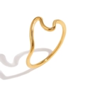 Bague élégante en acier inoxydable plaqué or 18 carats avec design vague irrégulière - US 5 / Doré