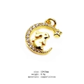 Gold moon rabbit and star pendant with micro-pave zircons for DIY jewelry making - Moon Rabbit Star (4)
