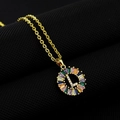 Gold letter L necklace with rainbow cubic zirconia and sparkling pave crystals - Gold Plated Rainbow Zirconia Letter L
