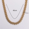 Collana a catena intrecciata in acciaio inossidabile dorato lunga 45cm e larga 13,5mm - Collana
