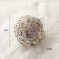 8cm gold glitter Christmas ball ornament with silver wave sequins for tree decor - Gold Textured Ball