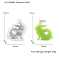 Easter bunny silicone mold with heart design and green handmade rabbit candle - Rabbit Ornament Mold-2