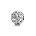 8mm silver paved zircon micro-set spherical spacer bead for DIY jewelry making - 8mm / White Zirconia Silver