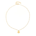 Collier doré avec pendentif coquillage en éventail et chaîne à billes raffinée - Collier En Acier Inoxydable Xl-608j-1