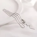 S925 sterling silver box chain necklace with adjustable bead and lobster clasp - White Gold Universal Box Chain
