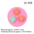 Pink silicone mold with 3 daisy cavities for chocolate, fondant and clay craft 15-509 - 1# Large Daisy Style (15-509) / Pink