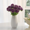 Elegant purple crochet rose bouquet in a white ceramic vase for romantic gift - Purple